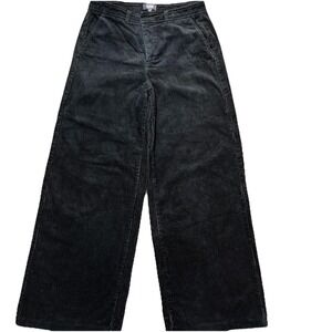 NYDJ‎ Women's 4 Black Corduroy Wide Leg Mid Rise Chino Trouser Pants
